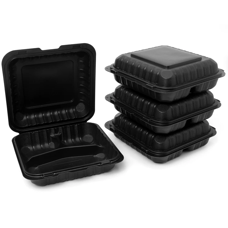3-Compartment-Black-Clamshell-Takeaway-To 3-Compartment-Black-Clamshell-Takeaway-To