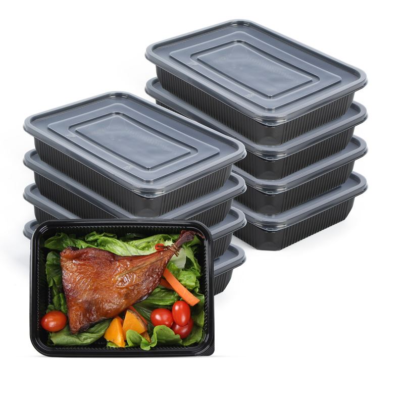 850 ml plastične posude za svježu hranu za jednokratnu upotrebu s 3 odjeljka ...