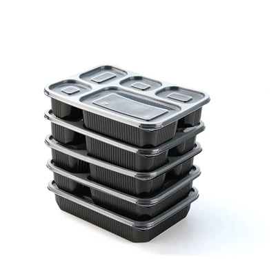 Pakovanje za skladištenje hrane Plastične crne kutije za ručak za poneti Sigu...